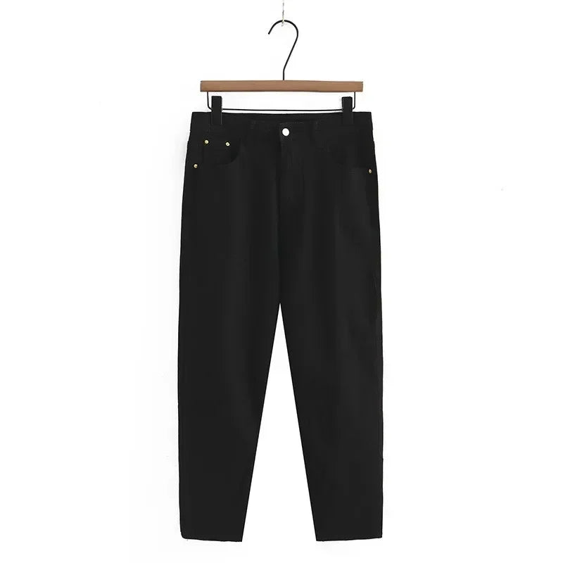 55-100kg Summer Plus Size Women Clothing Jeans Woman High Waist Mom Jeans Female Pants Cotton Elastic Denim Pants Harem Jeans