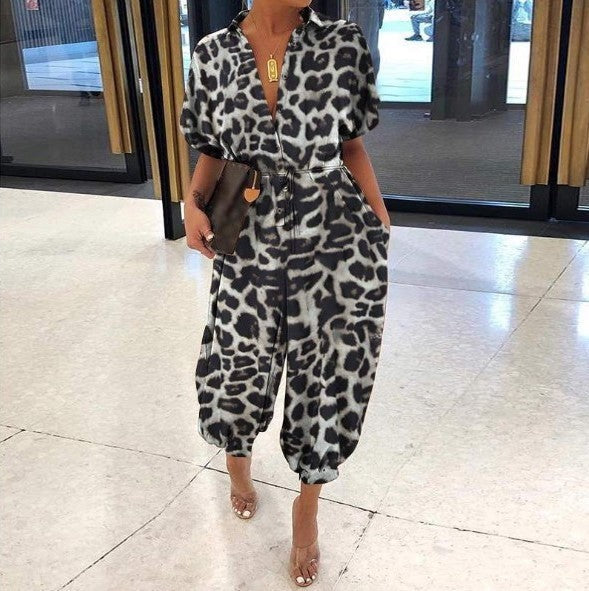 Short sleeve button Jumpsuit