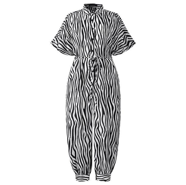 Short sleeve button Jumpsuit