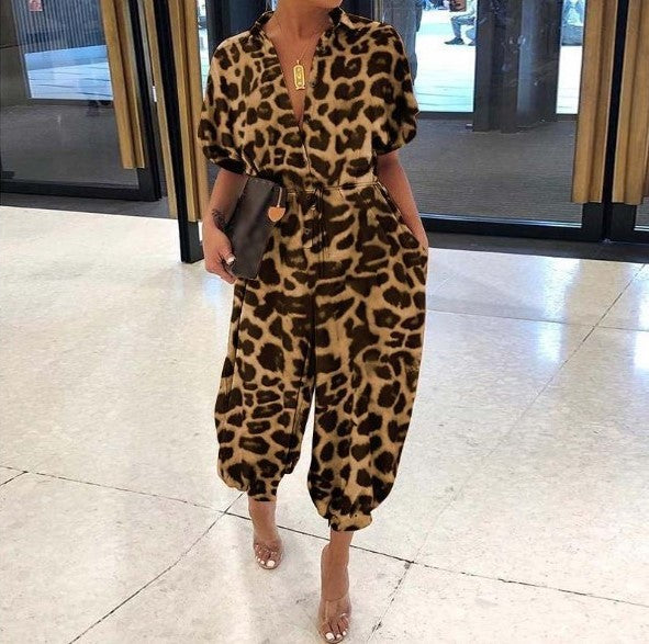 Short sleeve button Jumpsuit