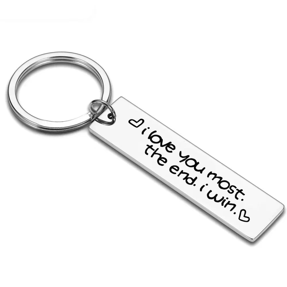 Cute Couple Keychain pendant I Love You Most BFF Girlfriend Wife key chain Valentine's Day,Mother’s Day,Christmas Gift