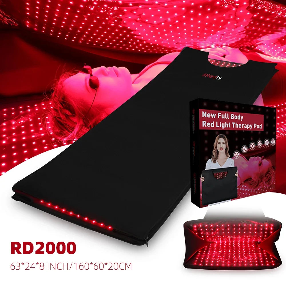 Redfy Hot Sale Led Red and Near Infrared Light Therapy Blanket Pod 660nm 850nm Red Light Therapy Full Body Mat Bed