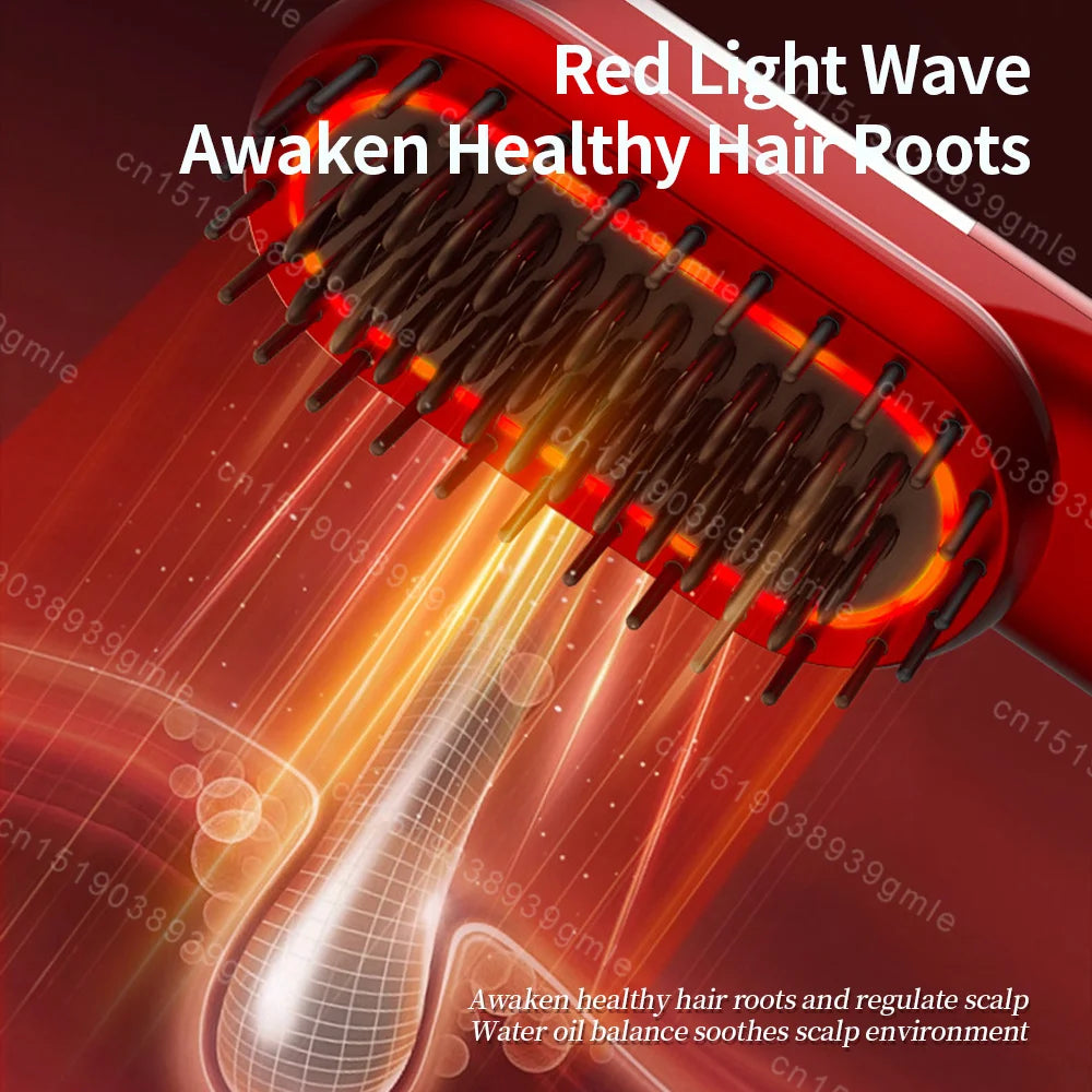 Red Light Therapy Hair Scalp Massager Red Light Brush Electric Head Scalp Massager Comb Anti Hair Loss Infrared Hairbrush Tool