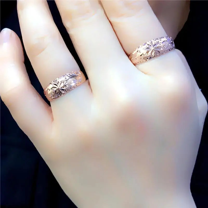 585 purple gold 14K rose gold luxury shiny rings for women opening exquisite craftsmanship new classic jewelry mothers day gift