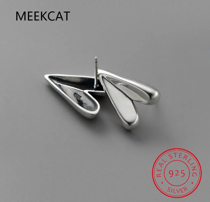 Real 925 Sterling Silver Sweet Heart Earrings for Daughter Mother‘s Day Birthday Gift Fine Jewelry DS3683