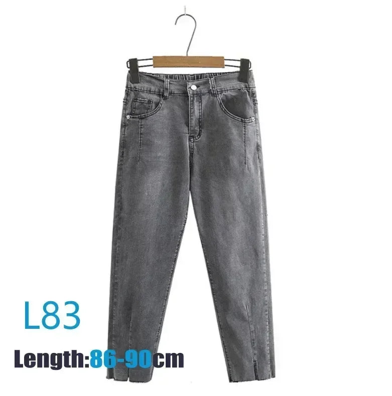 55-100kg Summer Plus Size Women Clothing Jeans Woman High Waist Mom Jeans Female Pants Cotton Elastic Denim Pants Harem Jeans