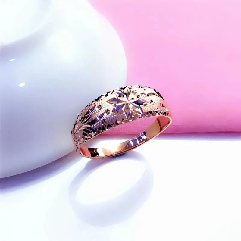 585 purple gold 14K rose gold luxury shiny rings for women opening exquisite craftsmanship new classic jewelry mothers day gift