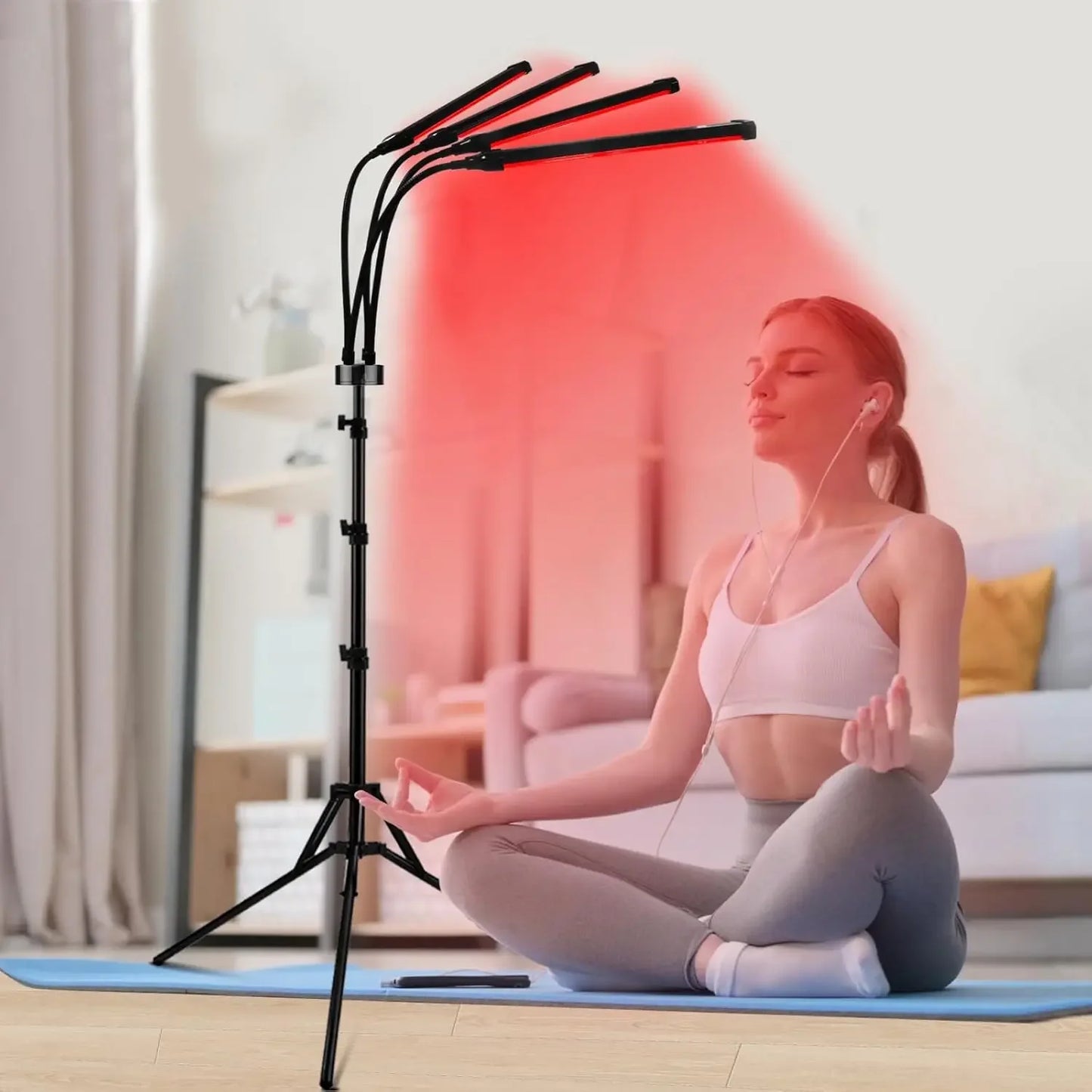NEW 4/5 Red Light tubes Therapy Device Infrared Therapy Lamp with Stand, 660nm&850nm for Body Pain Relief Skin Recovery Home Use