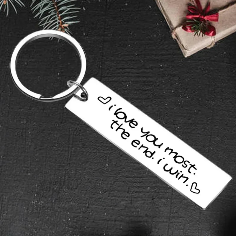 Cute Couple Keychain pendant I Love You Most BFF Girlfriend Wife key chain Valentine's Day,Mother’s Day,Christmas Gift