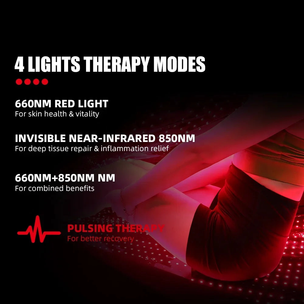 Redfy Hot Sale Led Red and Near Infrared Light Therapy Blanket Pod 660nm 850nm Red Light Therapy Full Body Mat Bed
