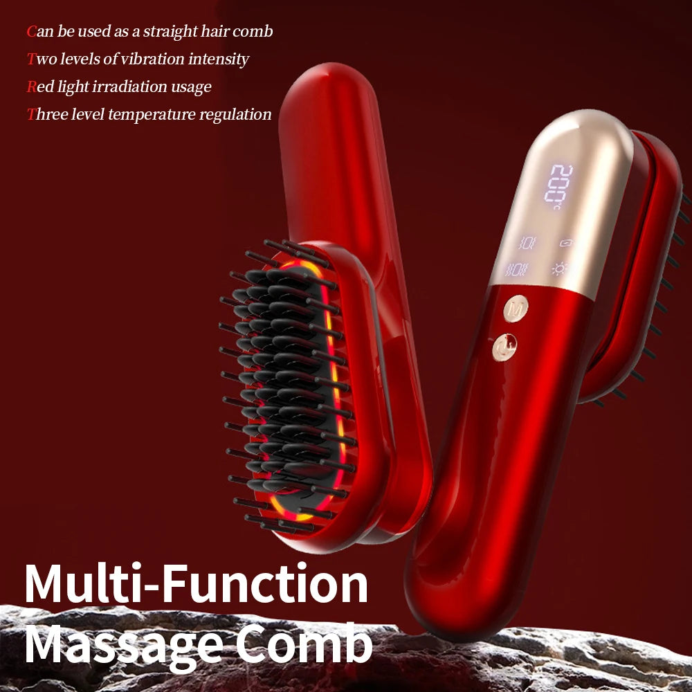 Red Light Therapy Hair Scalp Massager Red Light Brush Electric Head Scalp Massager Comb Anti Hair Loss Infrared Hairbrush Tool