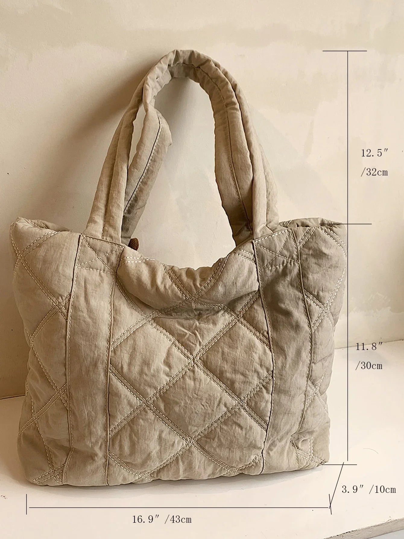 Minimalist Quilted Tote Bag, Mothers Day Gift For Mom, Stylish Linen, PVC Bag For Groceries & Gifts School Bag For Graduate, Tee