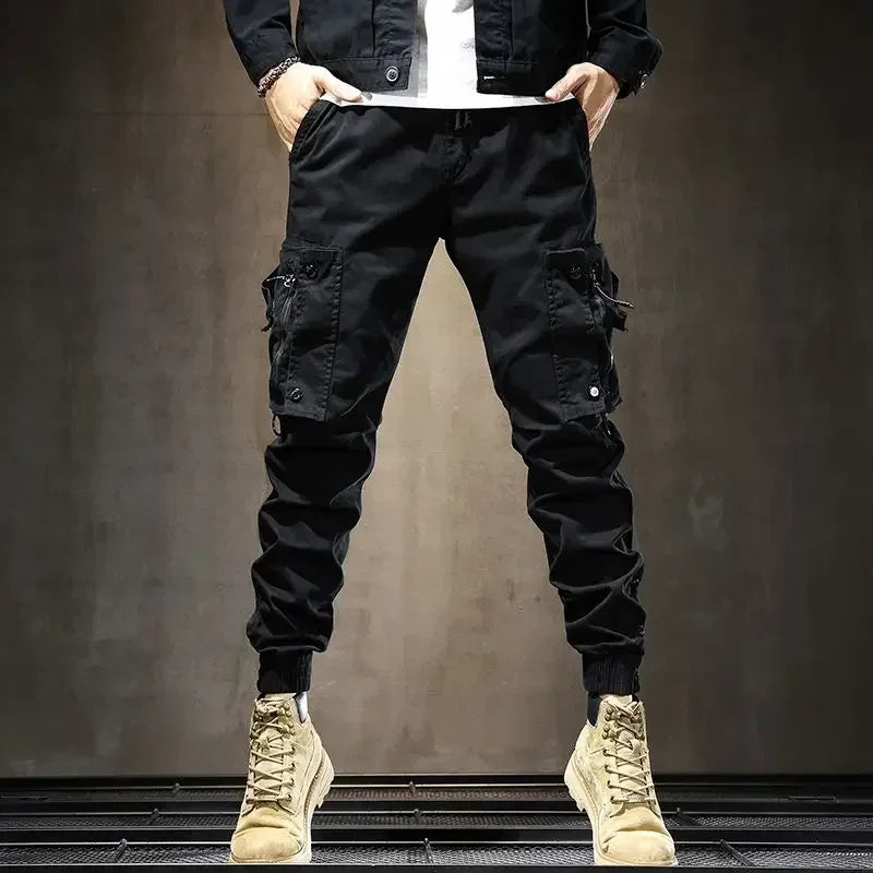 Male Trousers Loose Autumn Men's Cargo Pants Motorcycle Biker Slim Luxury Harajuku Casual With High Quality Slacks Clothing