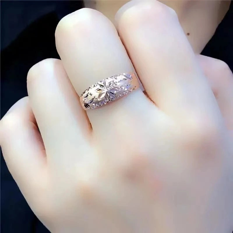 585 purple gold 14K rose gold luxury shiny rings for women opening exquisite craftsmanship new classic jewelry mothers day gift