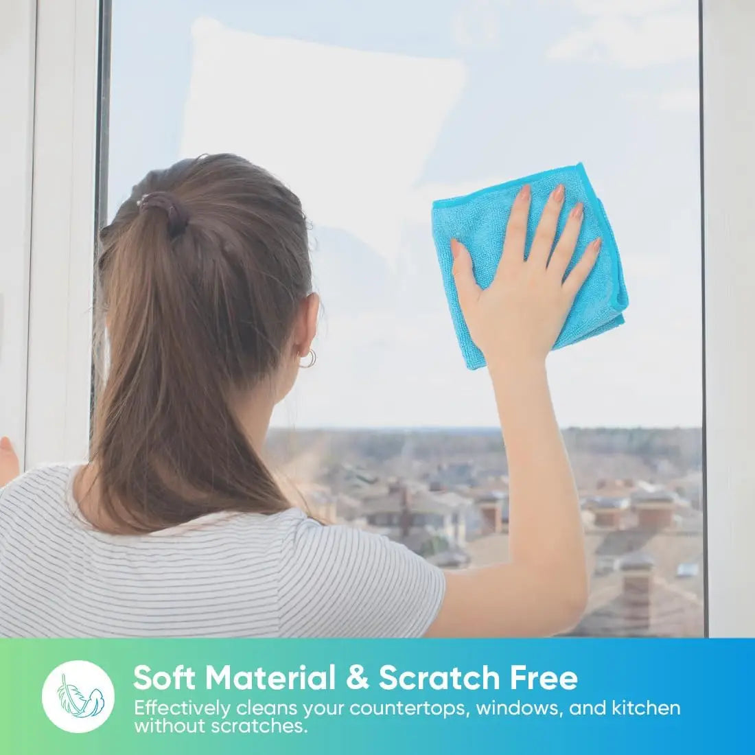 Microfiber Cleaning Cloths, 24 Pack Cleaning Towels for Kitchen, Lint Free, Scratch-Free, Highly Absorbent, and Reusable Cleanin