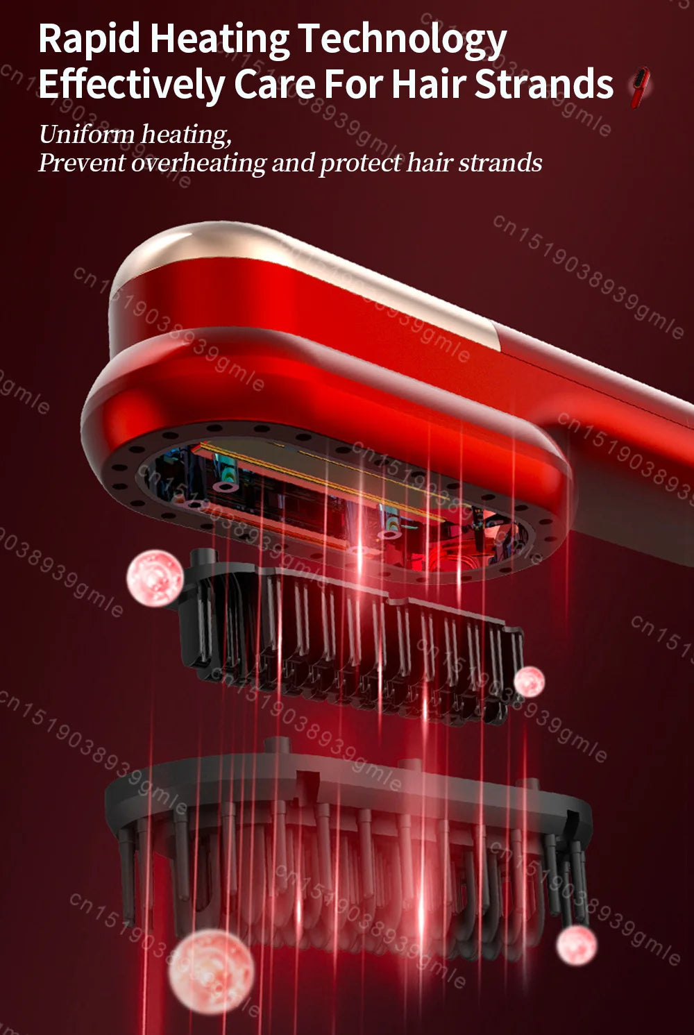 Red Light Therapy Hair Scalp Massager Red Light Brush Electric Head Scalp Massager Comb Anti Hair Loss Infrared Hairbrush Tool