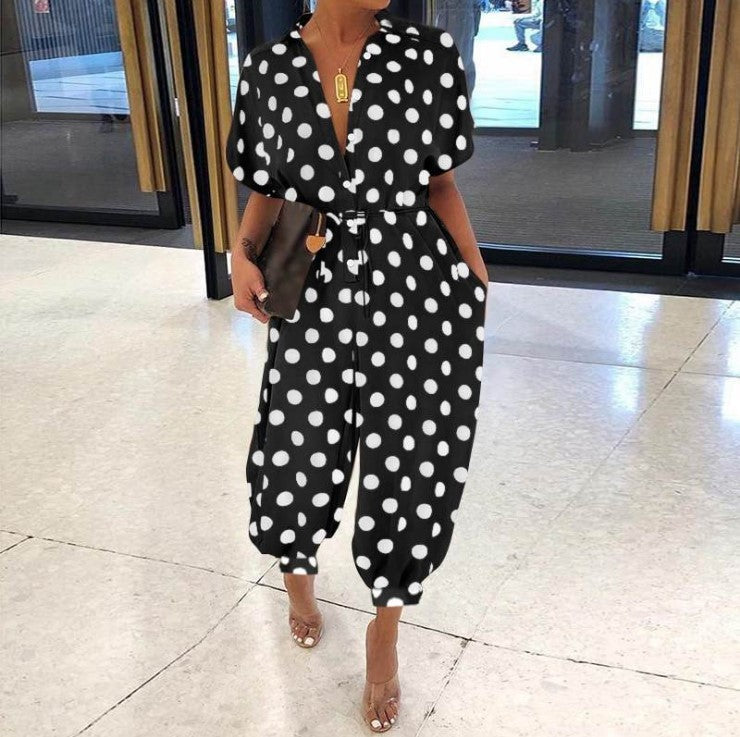 Short sleeve button Jumpsuit