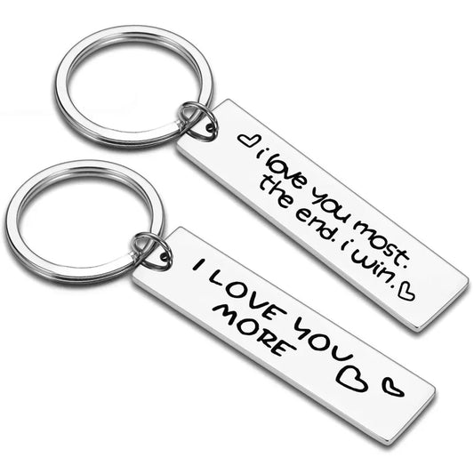 Cute Couple Keychain pendant I Love You Most BFF Girlfriend Wife key chain Valentine's Day,Mother’s Day,Christmas Gift