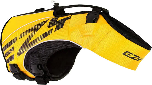 EZYDOG DFD X2 Dog Life Jacket - Adjustable Swimming Life Vest with Continuous Neck Flotation Reflective Trim & Grab Handle (Small Yellow)