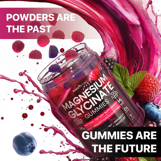 Magnesium Glycinate Gummies for Adults Chewable 400mg 60 Days Supply with