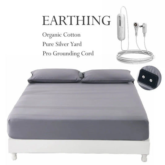 Grounding silver Sheet  95% Organic Cotton + 5% Pure Silver Fiber  Earth Connected Bedding Sheet EMF protection nature health