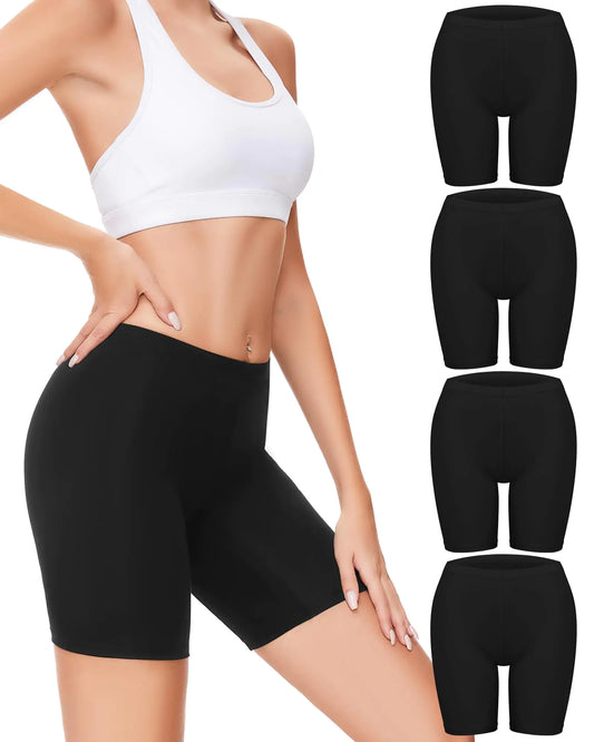 Sunm Boutique Womens Cotton Boy Shorts Underwear Anti Chafing Shorts Women Cotton Biker Shorts Women 4 Pack